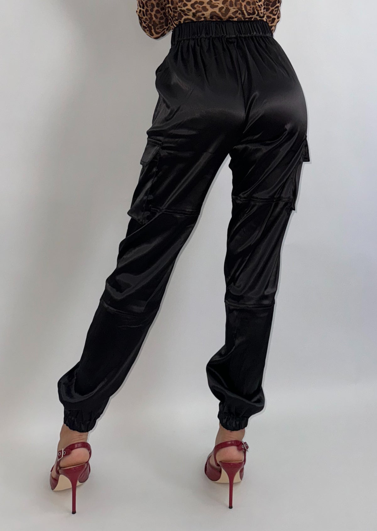 Luxe Satin Cargo Joggers