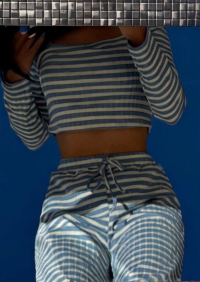 Striped Two Piece Pant Set