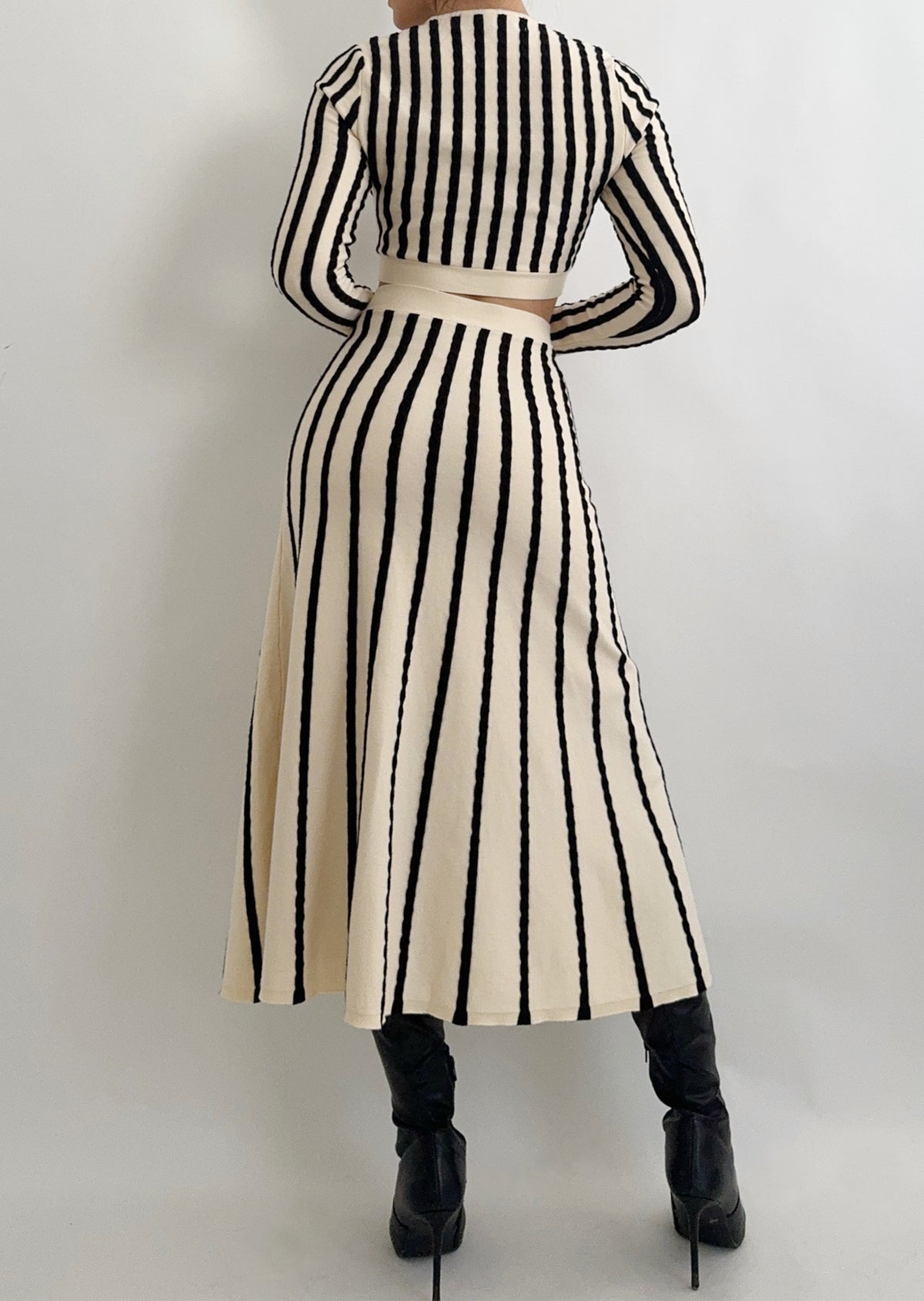 Impress You Striped Cut-Out Midi Dress